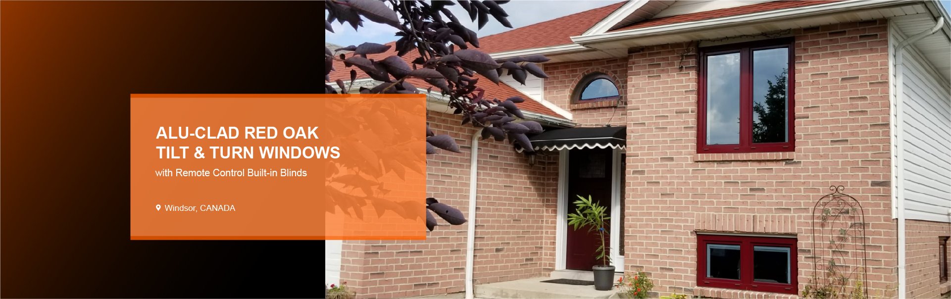 Alu-clad Red Oak Tilt and Turn Windows with Remote Control Bulilt-in Blinds