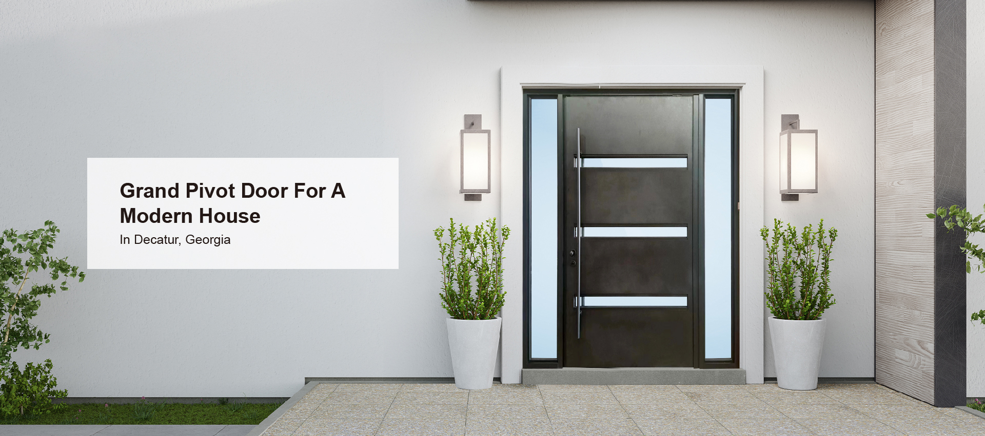 Grand Pivot Door For A Modern House In Decatur, Georgia